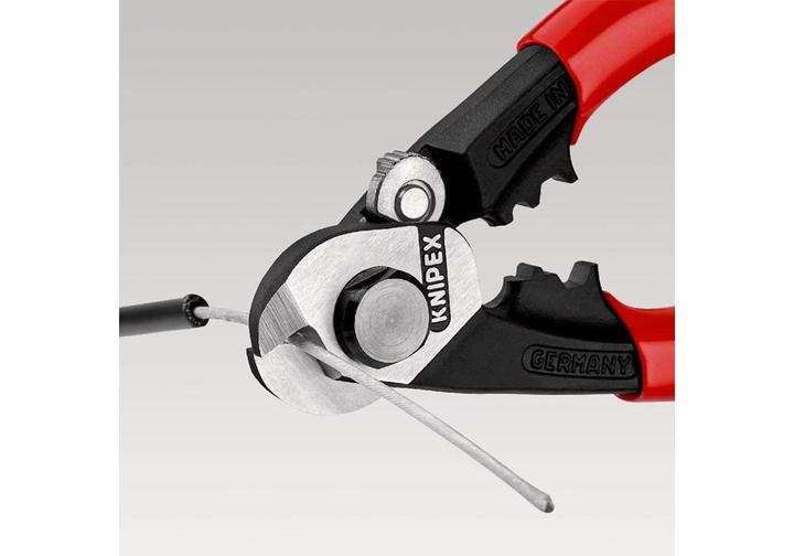 Produktbild Knipex Drahtseilschere L.190mm mit Befestigungsöse BK brüniert Griff 2Komp.-Hüllen Schneidwert Pianodrah... (321 mm)