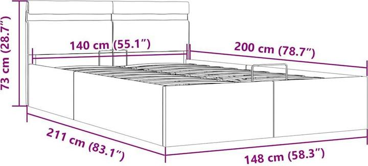 Image du produit vidaXL Bettgestell (140 x 200 cm)