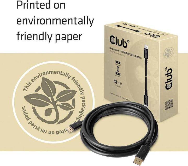 Produktbild Club 3D DisplayPort 1.4 HBR3 8K Cable M/M /13.12ft (4 m, DisplayPort)