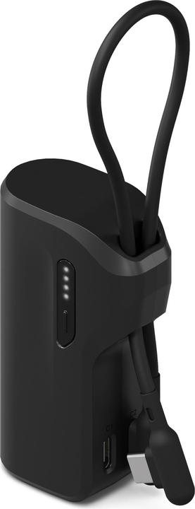 Actual product image Cygnett Thumboost 5K Powerbank with semi-integrated USB-C Cable Black (5000 mAh, 15 W, 18.50 Wh)