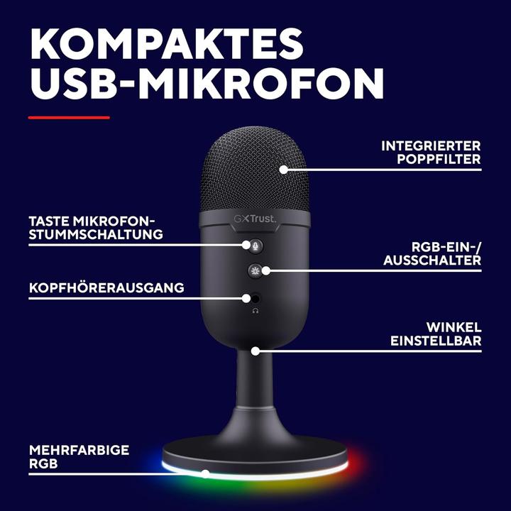 Produktbild Trust USB Streaming Mikrofon GXT 236 Yami für PC & Podcast
