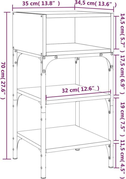 Produktbild vidaXL Nachttisch (35 x 34.50 x 70 cm)