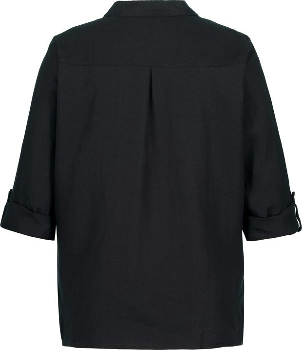 Immagine prodotto Ulla Popken Blusa in lino con colletto aperto e maniche lunghe (42, 44)