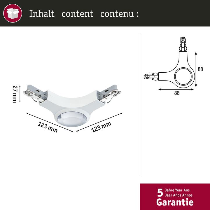 Image du produit Paulmann Connecteur en L URail LED