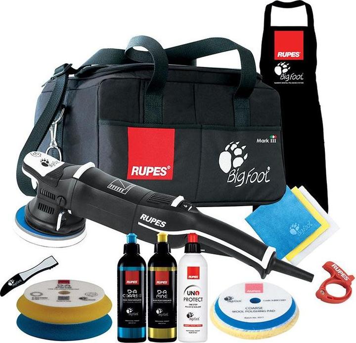 Produktbild Rupes Exzenter-Poliermaschine LHR 15 Mark III Kit LUX mit 2 Schwaemmen, 2 Wolle Pad, 3 Polituren- 3 (Exzenterpolierer, 500 W)