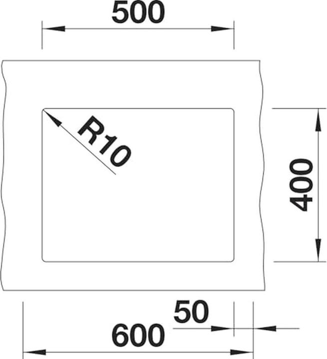 Actual product image Blanco Subline 500-U (Undermount sink, 46 cm, 53 cm)