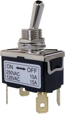 Actual product image RND Components Toggle switch ON-OFF latching 10 A DPST