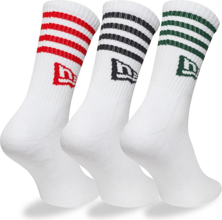 Produktbild New Era Unisex Socken - STRIPE CREW 3er Pack weiss - 39-42 (3er Pack, 39 - 42)