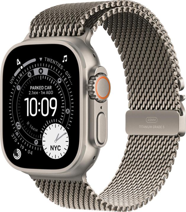 Immagine prodotto Apple Natural Titanium Milanese Loop (49 mm, 95% di titanio riciclato)