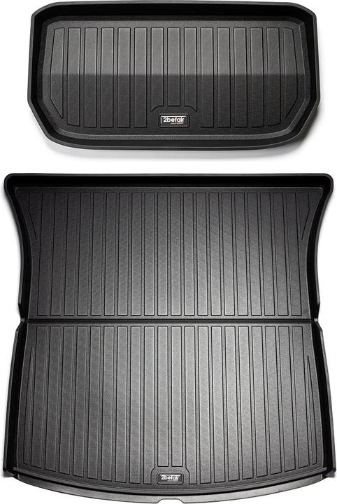 2befair Premium Gummimatten Set Kofferraum (hinten und vorne) für das Tesla Model Y (1 set of 2 floor mats)