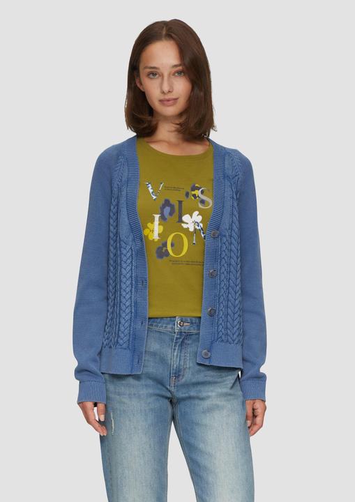 Produktbild s.Oliver Strickjacke Baumwollcardigan mit Zopfmuster (44)