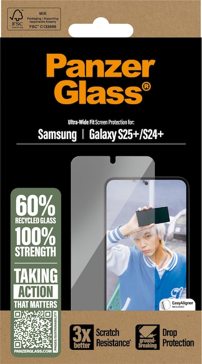 Actual product image PanzerGlass Ultra Wide Fit (1 Piece, Samsung Galaxy S25+)