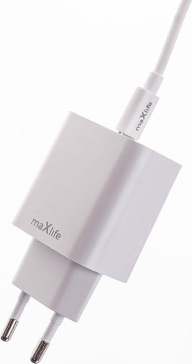 Immagine prodotto Maxlife MXTC-06 caricatore PD QC 1x USB-C 1x USB 30W bianco + cavo USB-C - USB-C 20W (30 W, 2 porte)