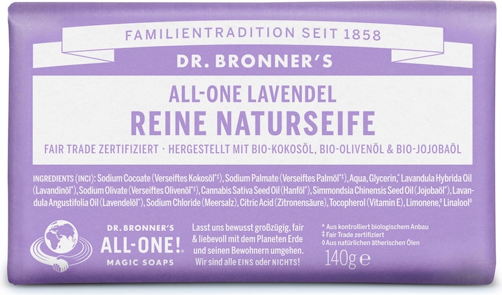 Immagine prodotto Dr. Bronner's All-One Sapone Naturale 140g Lavanda 140g (Sapone duro)