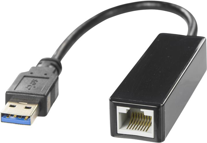 Produktbild Deltaco Hub 1xRJ45, 1xUSB 3.0, black (USB, RJ45 (1x))