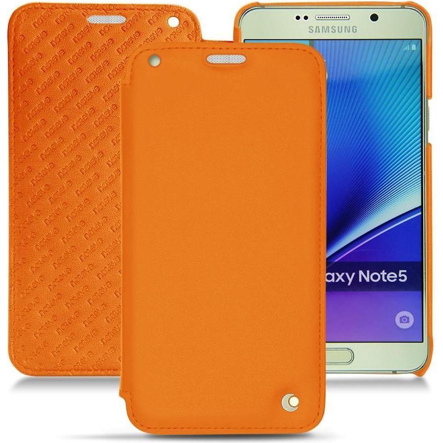 Noreve Lederschutzhülle horizontal (Samsung Galaxy Note 5), Smartphone Hülle, Orange