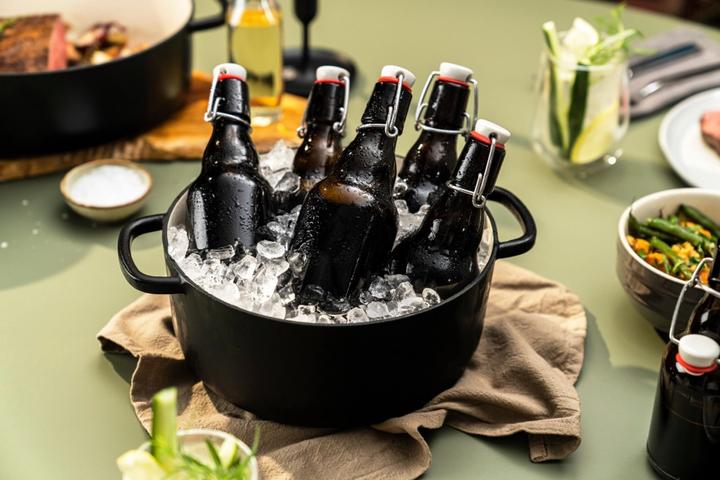 Productafbeelding Ballarini Cocotte BELLAMONTE 24 cm rond 4,0 liter gietijzeren braadpan zwart (24 cm, Braadpan + kasserol, Gietijzer)