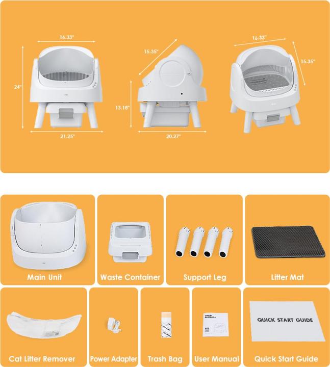 Immagine prodotto Esmée Selbstreinigende Katzentoilette (Lettiera autopulente, Lettiera per gatti aperta)