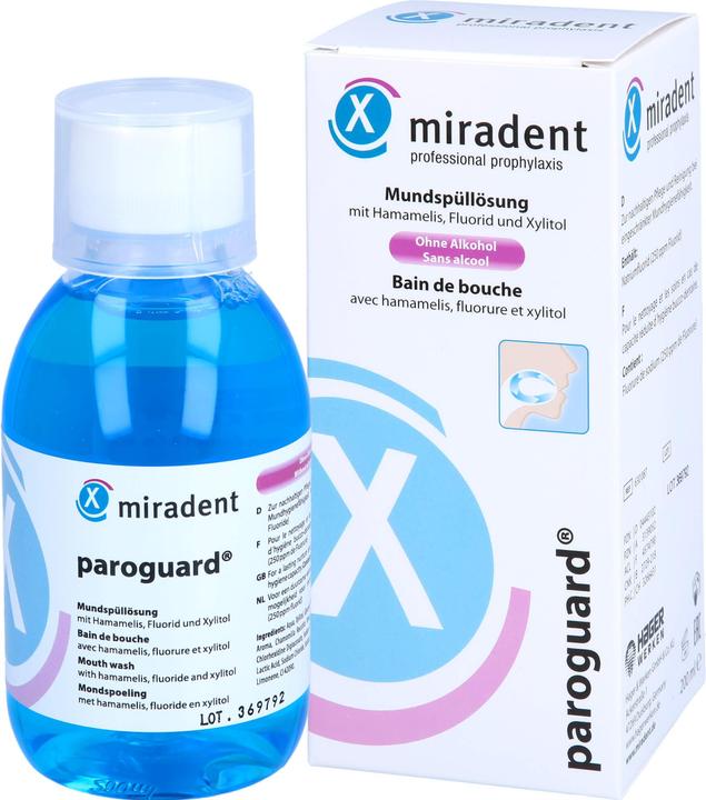 Actual product image Miradent Paroguard mouth rinse with 250 ppm fluoride (200 ml, Mouthwash)