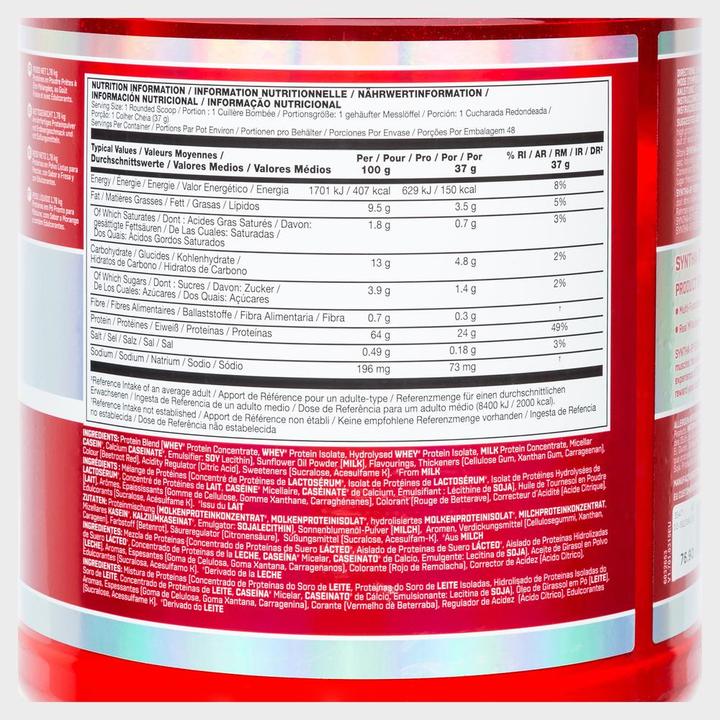 Nährwerte und Zutaten BSN Syntha 6 Edge (Erdbeer, 1 x, 1780 g)