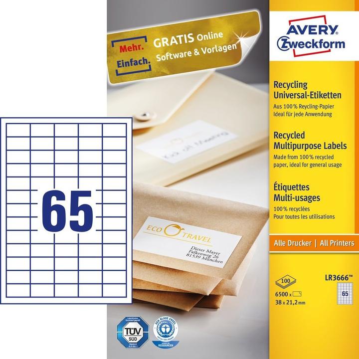 Produktbild Avery Recycling Universal-Etiketten