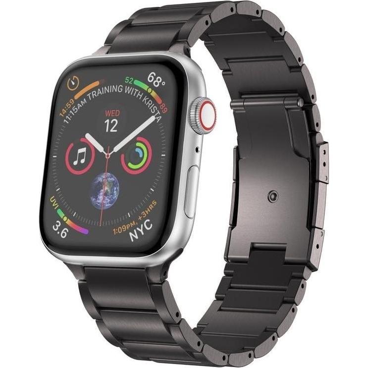 Strap-it Titanarmband (Titan, Apple Watch), Uhrenarmband, Grau