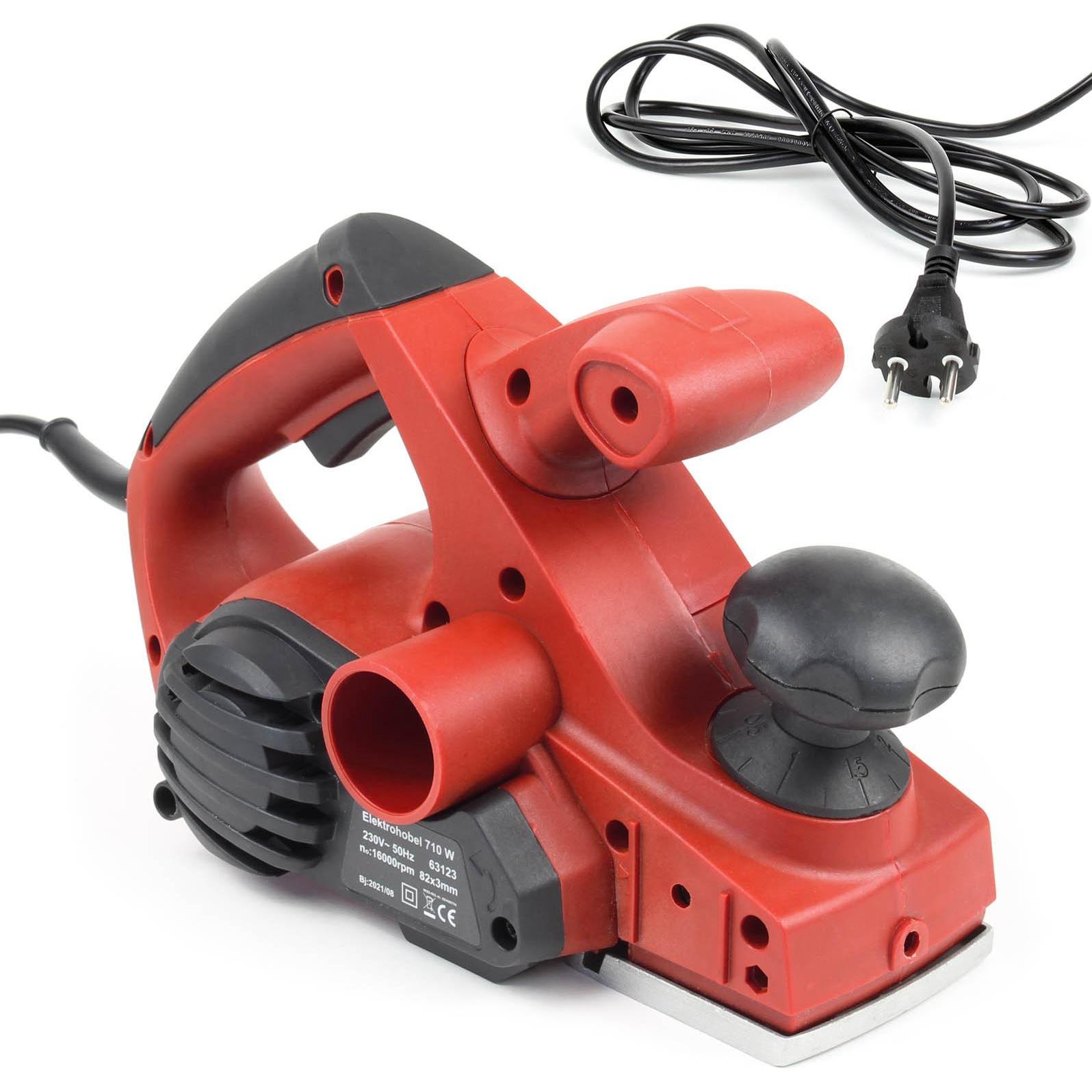 Wiltec , Hobelmaschine, Elektrohobel 710W 82Mm Falzhobel Hobelmaschine Handhobel Holzhobel Hobel