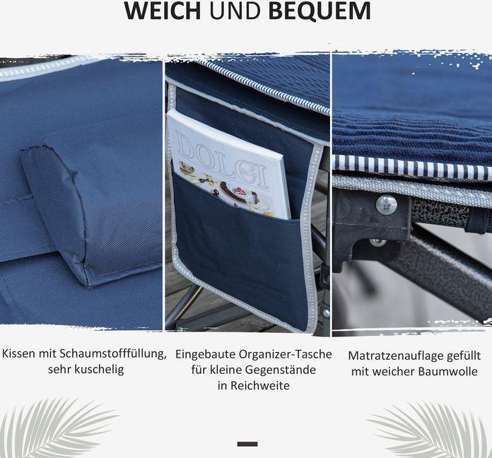 Image du produit Swisshandel24 Campingbett klappbar Feldbett mit Kopfkissen, 188x64.5x53cm, dunkelblau