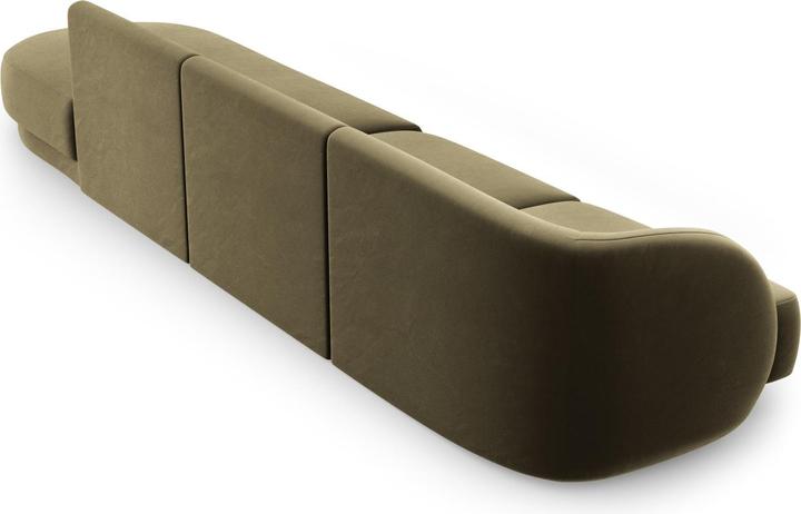 Actual product image Micadoni Right Velvet Sofa, "Miley", 4 Seats, 323x90x70Made in Europe (Modular sofa, 4-seater)