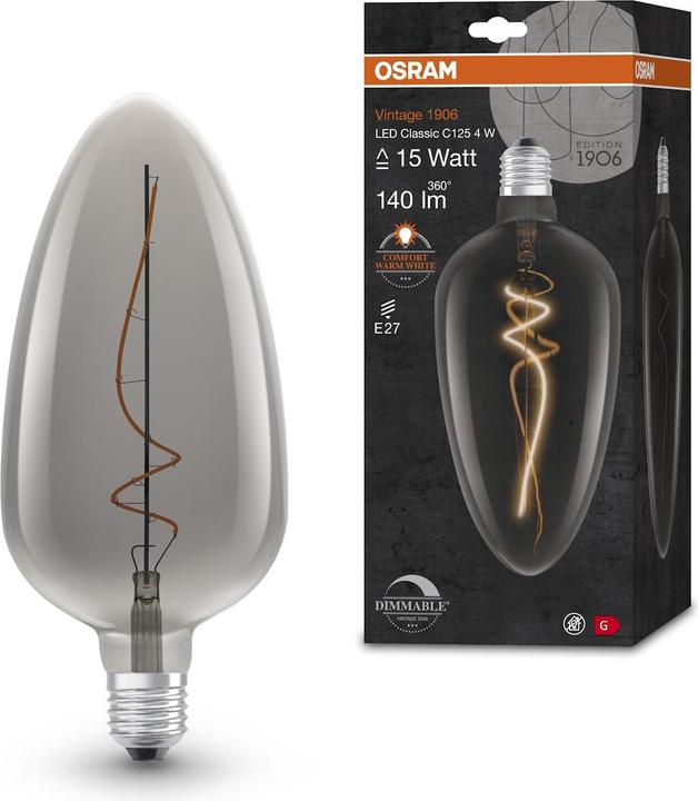 Actual product image Osram Vintage 1906 LED DIM 15 4 W/1800 K E27 (E27, 4 W, 140 lm, 1 x, G)