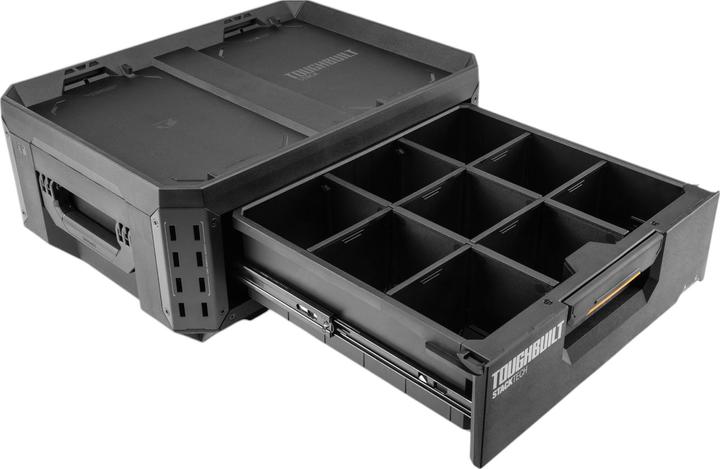ToughBuilt StackTech TB-B1-D-30-1 Werkzeugkiste Koffer mit Schublade 53 x 40 x 18 cm + 6x Trennwand