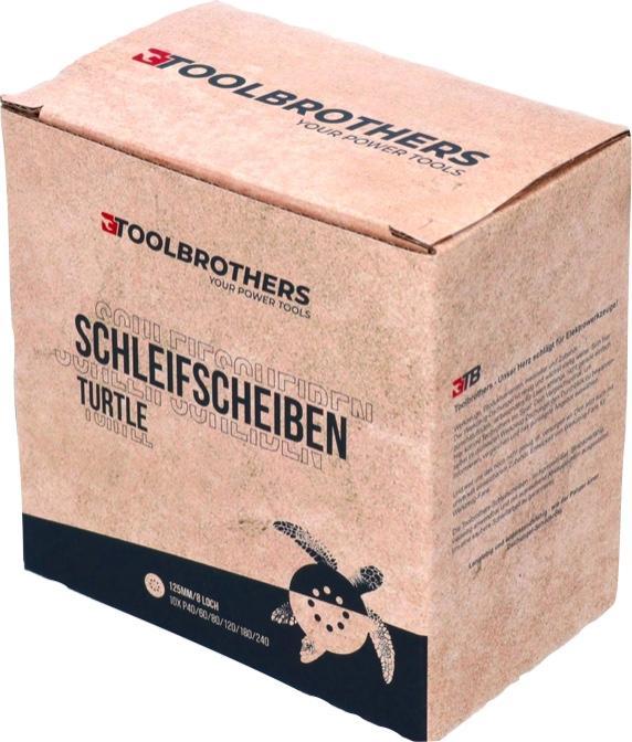 Produktbild Tool Brothers TURTLE Schleifset SET 125mm Klett 8 Loch je 20x P40 / P60 / P80 / P120 / P180 / 240 für (P120, P180, P240, P40, P60, P80)