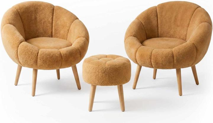 Produktbild Atelier del Sofa Lida Wellsoft Wing Chair & Pouffe Set (3 Pieces)