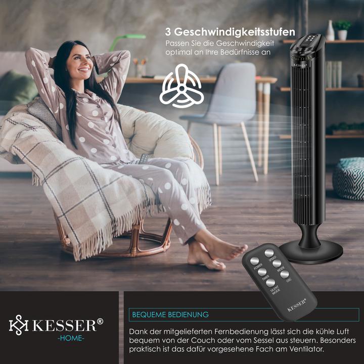 Produktbild Kesser Turmventilator FERNBEDIENUNG Ventilator LED Display (51.50 dB)