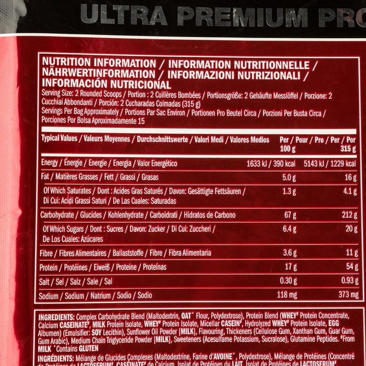 Nutritional values and ingredients BSN True Mass (Vanilla, 1 pcs., 4730 g)