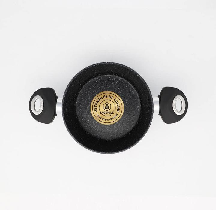Actual product image Laguiole 8piece nonstick coating Black Ston induction (Frying pan, Pot, Aluminium)