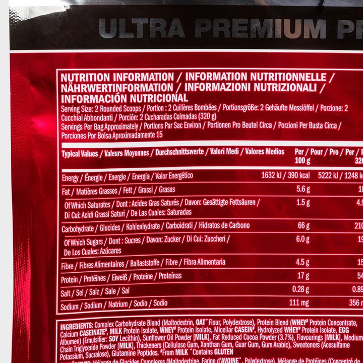Nutritional values and ingredients BSN True Mass (Chocolate, 1 pcs., 4730 g)