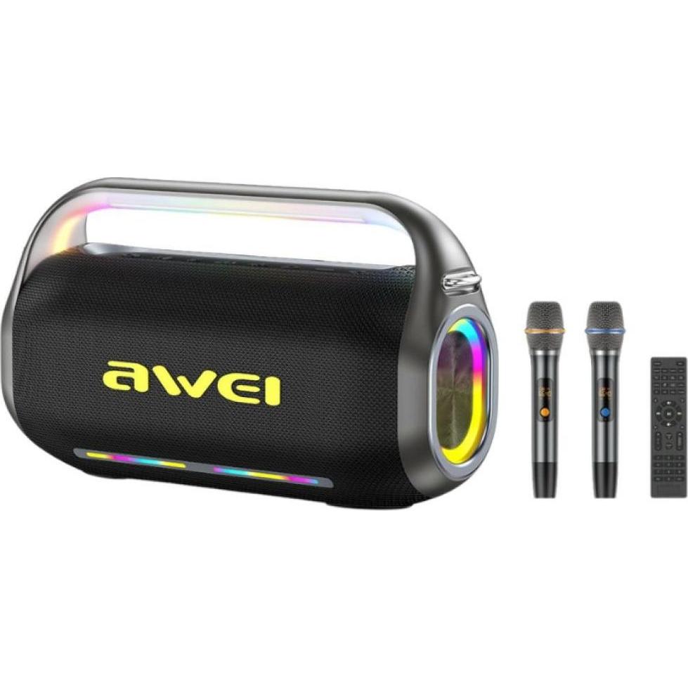 Awei Portable Wireless Speaker KT20 400W Bluetooth 5.3 with Karaoke Set Black (8 h), Altoparlante Bluetooth, Nero