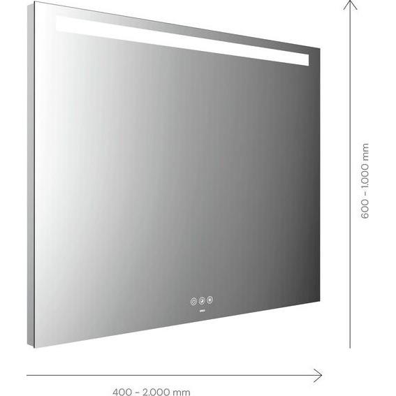 Emco, Spiegelschrank, MI 210+ LED-Lichtspiegel, horizontaler Lichtausschnitt oben, Touch-Bedienfeld, Breite 1000mm, 1