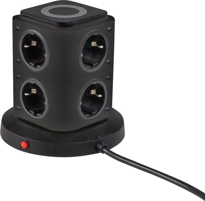 Actual product image As - Schwabe 8 elektros lizdų ilgintuvas su belaidžio įkrovimo stotele AS-SCHWABE (11 x, CEE 7/3, USB, 2 m)