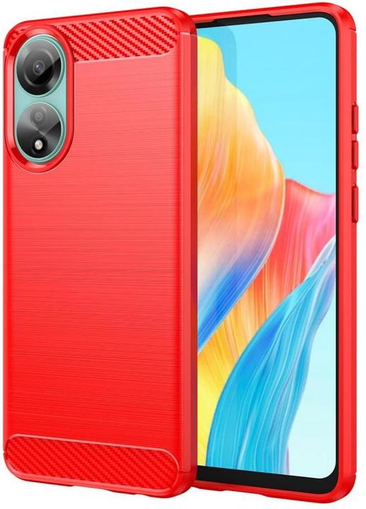 Image du produit Cover-Discount OPPO A78 4G - Housse métal look carbone rouge (Oppo A78)