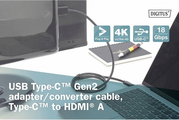 Productafbeelding Digitus USB Type C - HDMI (Type A) (5 m, HDMI)