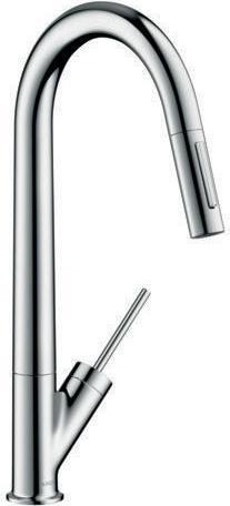 Image du produit hansgrohe Mitigeur monocommande pour évier AXOR STARCK DN 15 avec douchette extractible Stain steel optic
