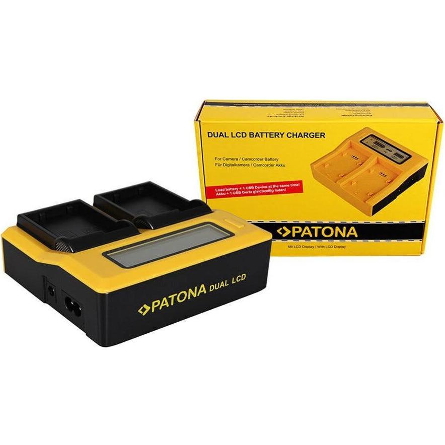 Patona Nikon EN-EL15 Doppio LCD (Caricabatterie per fotocamere), Alimentatore fotocamera, Nero