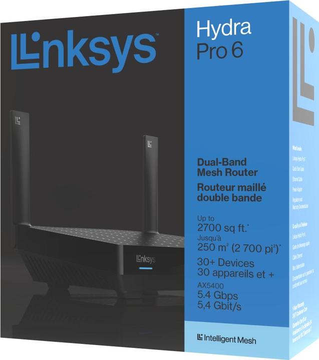 Image du produit Linksys Hydra Pro 6 Whole-Home Mesh Wi-Fi 6 MR5500 AX5400 Routeur bibande