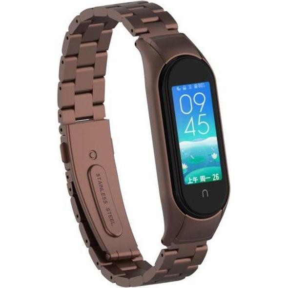MU Style Metal Series (Edelstahl, Mi Band 6, Mi Band 5), Uhrenarmband, Braun