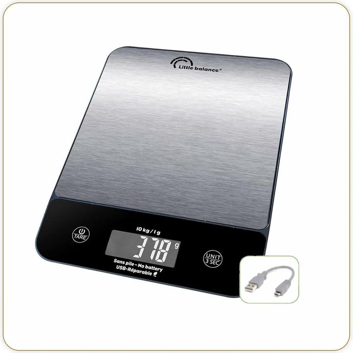 Productafbeelding Little Balance Küchenwaage 10 Kg Silberfarben 23,8 X 17,3 Cm