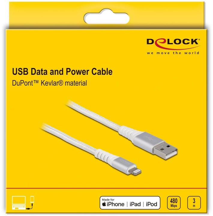 Image du produit Delock Câble USB 2.0 USB A - Lightning 3 m (3 m, USB 2.0)