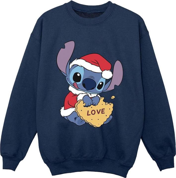 Actual product image Disney Boys Lilo And Stitch Christmas Love Biscuit Sweatshirt (116)