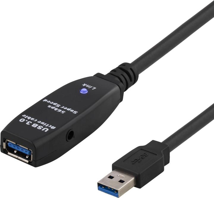 Produktbild Deltaco USB3-1001 USB cable USB 3.2 Gen 1 (3.1 Gen 1) USB A Black (3 m, USB 3.2 Gen 1)